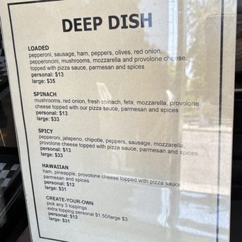 5000 Pies - Deep dish menu - Pizza Near Me - Long Beach, California