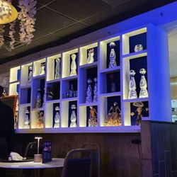 Casa Azul Mexican Kitchen - Interior tequila wall