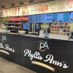 Phyllis Ann’s Signature Ice Creamery - Menu and front counter