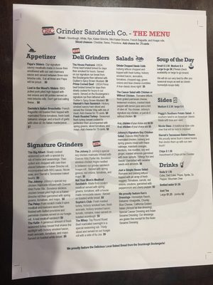 Menu photo 7 Grinder Sandwich Colorado Springs, CO