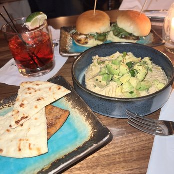 Pergola - Pita bread and Pergola Sliders..... avacado hummus dip... - Hookah Bars Near Me - New York, New York