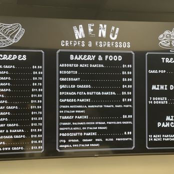 Crepes & Espressos - Menu and they close at 10PM!! Woohoo! - Desserts Near Me - Rialto, California