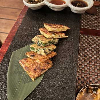 HanGawi - Korean pancakes platter - Vegetarian Near Me - New York, New York HanGawi - Korean pancakes platter - Vegetarian Near Me - New York, New York