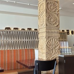 Carved wood pillar