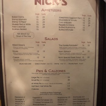 Nick's Pizza - Pizza menu - Italian Near Me - New York, New York Nick's Pizza - Pizza menu - Italian Near Me - New York, New York