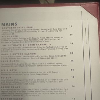 B's Wine Bar - prices of the southern fried fish - 1 puece for $18 - Wine Bars Near Me - Missouri City, Texas