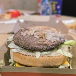 McDonald's - Looks dry and not the color it should be for a fresh burger.