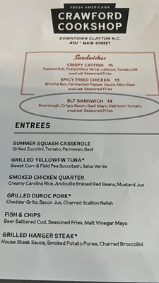 Menu photo 5 Crawford Cookshop Clayton, NC