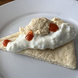 Famous Subs & Pizza - Some of the Hummus & Tzatziki w Sriracha
