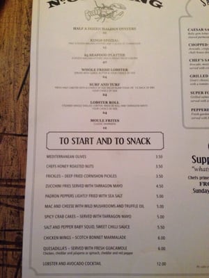 Menu photo 4 65 & King London, XGL Menu photo 4 65 & King London, XGL