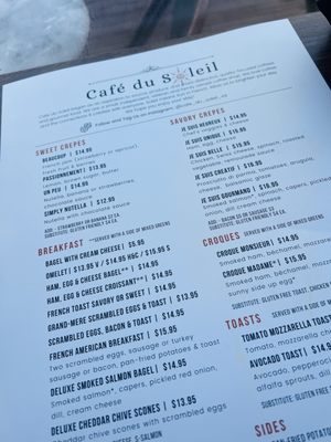 Menu photo 1 Cafe Du Soleil Alexandria, VA