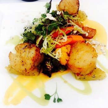 Latitudes - Sunset Key Cottages - Best scallops I've ever had! cooked perfectly on top of yummy couscous cakes - Seafood Near Me - Key West, Florida