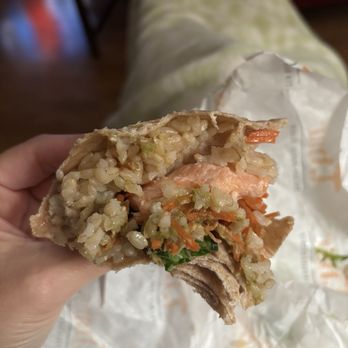 Tea Bar & Fusion Cafe - "Extra salmon" $20 wrap - Coffee & Tea Near Me - Chico, California