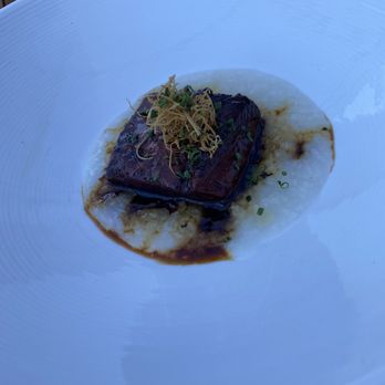 Morimoto Napa - kakuni, ten-hour pork belly, rice congee, soy-scallion jus - Japanese Near Me - Napa, California