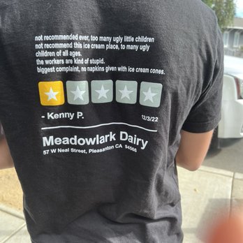 Meadowlark Dairy - Funny Yelp review, made our day! - Ice Cream & Frozen Yogurt Near Me - Pleasanton, California Meadowlark Dairy - Funny Yelp review, made our day! - Ice Cream & Frozen Yogurt Near Me - Pleasanton, California