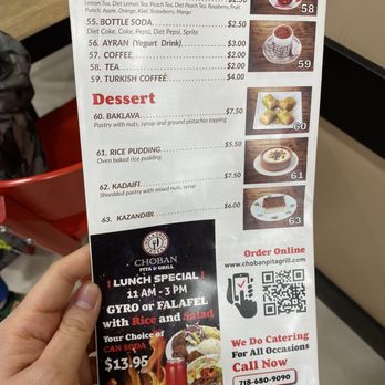 Choban Pita & Grill - Menu 4 - Mediterranean Near Me - Brooklyn, New York