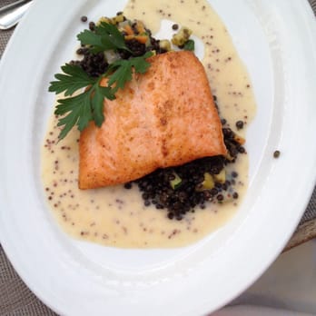 Restaurant Le Train Bleu - Salmon with lentils - Restaurants Near Me - Basel, BS