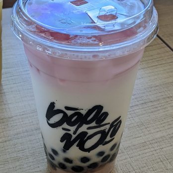 Bopomofo Cafe - Taro Sweet Milk (real Taro on bottom with yummy tapioca balls)  All drinks tasted fresh with since made with natural fruit. - Bubble Tea Near Me - San Gabriel, California