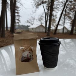 Anonymous Coffee - Chewy gingerbread cookie and latte