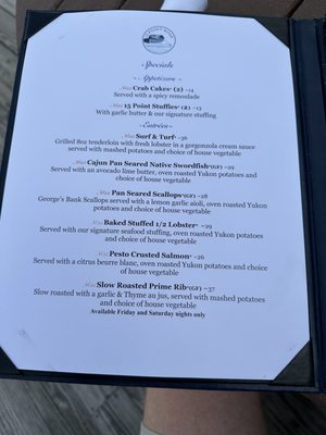 Menu photo 3 15 Point Rd Portsmouth, RI