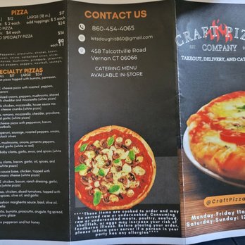Craft Pizza Company - Vernon - Menu - outside - Pizza Near Me - Vernon, Connecticut Craft Pizza Company - Vernon - Menu - outside - Pizza Near Me - Vernon, Connecticut