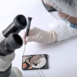 Data Medics - Hard drive repair and data recovery work being performed.