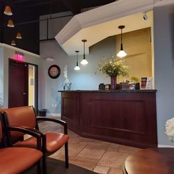 Brimhall Eye - Receptionist desk waiting area.