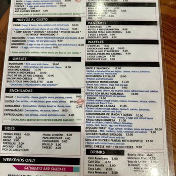 La Casa De Frida - Their menu. - Breakfast & Brunch Near Me - Laredo, Texas