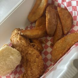 2 Chicken Tenders or Wings with Side of Jo-Jo's Plate.....or what's left of it at least. 2 Chicken Tenders or Wings with Side of Jo-Jo's Plate.....or what's left of it at least.