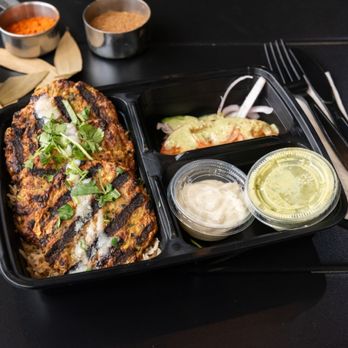 Cafe Ashiana - Chicken Chapli Kabab Rice Plate - Indian Near Me - Seattle, Washington