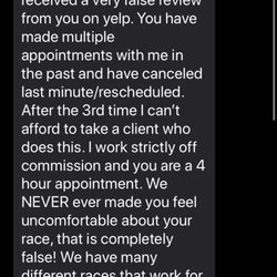 David Mac Hair & Color Group - This is the text I received after putting my review, literally I am getting harassed for the way I feel and what I experienced.