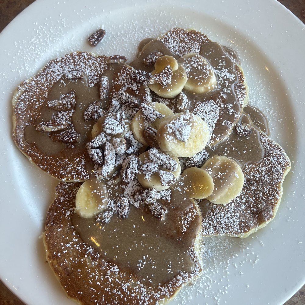 The Original Pancake House - Banana Pecan with Maple Drizzle Pancakes - Breakfast & Brunch Near Me - Plano, Texas The Original Pancake House - Banana Pecan with Maple Drizzle Pancakes - Breakfast & Brunch Near Me - Plano, Texas