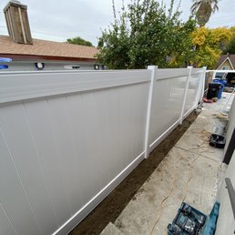 Another view of my new 8foot fence being installed. Another view of my new 8foot fence being installed.