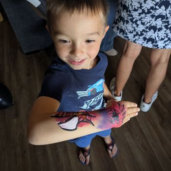 Stylos Party Entertainment - Spider man arm - Face Painting Near Me - Reno, Nevada Stylos Party Entertainment - Spider man arm - Face Painting Near Me - Reno, Nevada