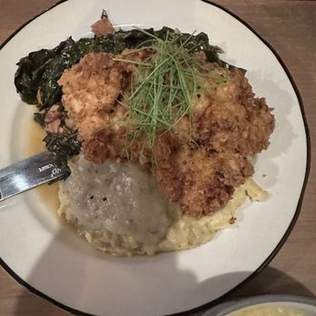 Flying Pig Pub & Kitchen - Fried chicken with greens - Pubs Near Me - Oceanside, California