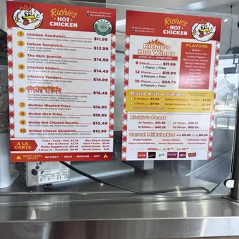 Richie's Hot Chicken - Menu - Chicken Shop Near Me - Bellflower, California Richie's Hot Chicken - Menu - Chicken Shop Near Me - Bellflower, California