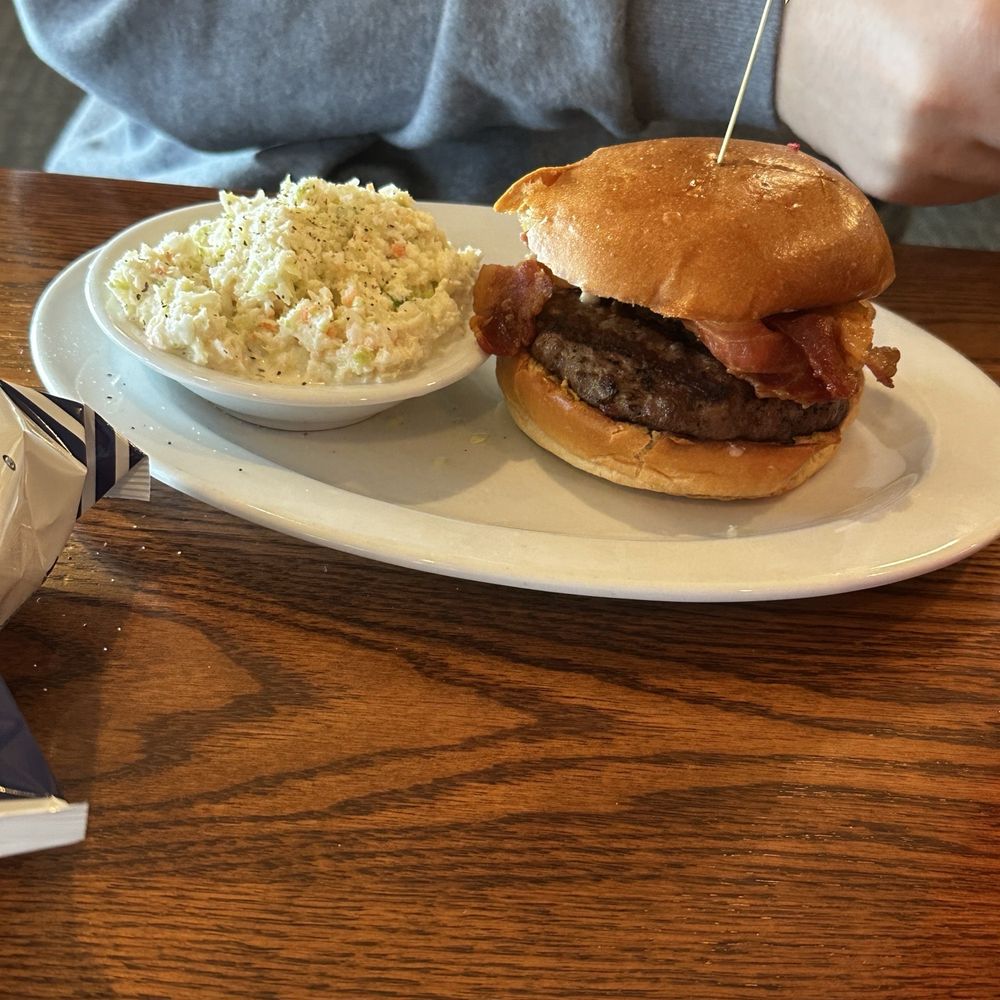 Oregon Dairy Country Restaurant - Bacon cheeseburger with a side of coleslaw - Breakfast & Brunch Near Me - Lititz, Pennsylvania Oregon Dairy Country Restaurant - Bacon cheeseburger with a side of coleslaw - Breakfast & Brunch Near Me - Lititz, Pennsylvania