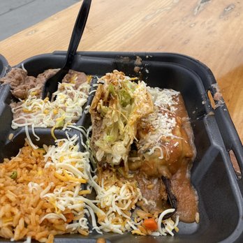 Vallarta Express - My brother was hungry. His chile relleno and half eaten taco combo. - Mexican Near Me - Carlsbad, California Vallarta Express - My brother was hungry. His chile relleno and half eaten taco combo. - Mexican Near Me - Carlsbad, California