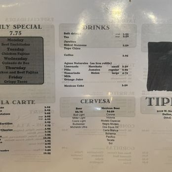 Tipico's - Daily Specials, Drinks, and extras - Mexican Near Me - Dallas, Texas