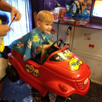 Cubby Cuts For Kids - 2 year old son getting a hair cut. Cubby Cuts did a fantastic job and my son was very comfortable. - Hair Salons Near Me - Mountain View, California
