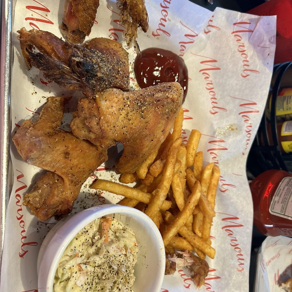 Marsouls - Dry rub wings and fries/slaw - Cocktail Bars Near Me - Rogers, Arkansas