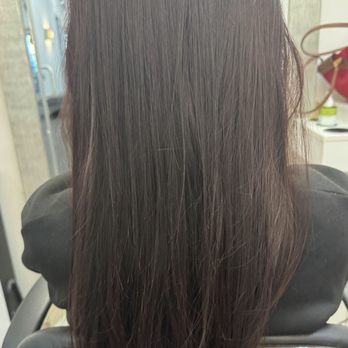 MOC Hair Studio - Before removing burgundy undertones. - Hair Salons Near Me - Santa Clara, California MOC Hair Studio - Before removing burgundy undertones. - Hair Salons Near Me - Santa Clara, California