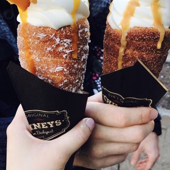 Eva's Original Chimneys - Left - Thai Mango Sticky Rice Right - Eva's Apple Crumble - Desserts Near Me - Toronto, Ontario