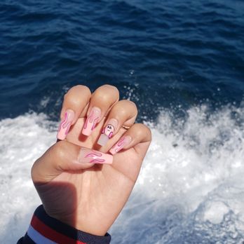 Luminous Nails - Pink flames and kirby - Nail Salons Near Me - Glendora, California