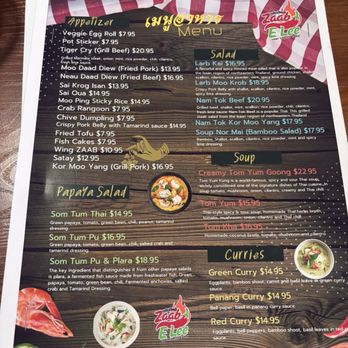 Zaab E Lee - Menu - Thai Near Me - Chicago, Illinois