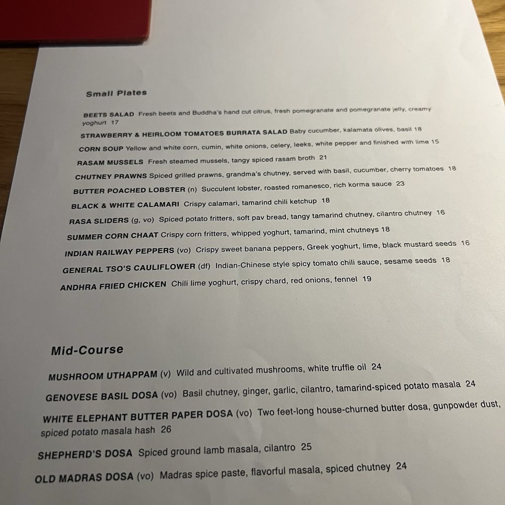 Rasa - Burlingame - Menu - Indian Near Me - Burlingame, California