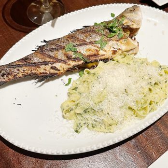 Trattoria Toscana - Branzino with Pappardelle Pesto - Italian Near Me - Temecula, California Trattoria Toscana - Branzino with Pappardelle Pesto - Italian Near Me - Temecula, California