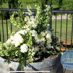 Schnucks Floral - Chesterfield - Wine barrel flower arrangement