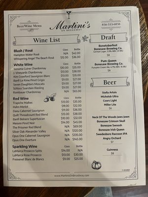 Menu photo 1 Martini's On Broadway Pitman, NJ
