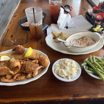 Sandollar Restaurant & Marina - Pater for 1 and some half eaten fish dip!!  Fish dip is great.  Player looks delicious!' - American Near Me - Jacksonville, Florida